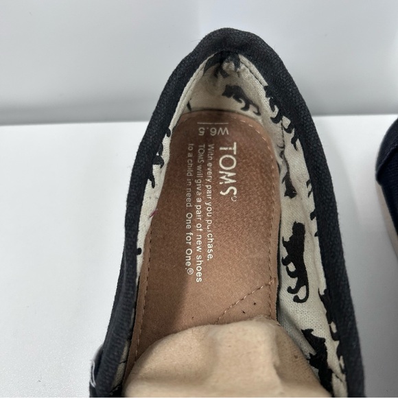 Toms Black Canvas Slip-On Flats - Picture 5 of 5